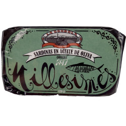 SARDINAS MILESIMES EN ACEITE DE OLIVA LATA 120g.(12p/caja)